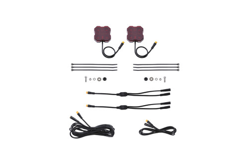 Diode Dynamics Stage Series Single Color LED Rock Light - Red M8 (2-pack) - DD7458