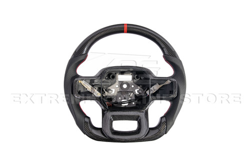 EOS Carbon Fiber Steering Wheel w. Perforated Leather w. Button Cover - 2021+ Ford F150 EOS Carbon Fiber Steering Wheel w. Perforated Leather w. Button Cover - 2021+ Ford F150