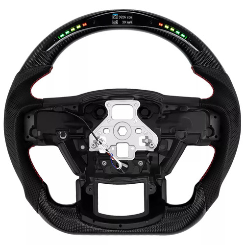 EOS Carbon Fiber Steering Wheel w/o Button Cover w. LED Display - 2015-20 Ford F150 & Raptor