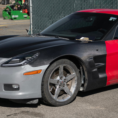 EOS Carbon Fiber ZR1 Style Front Fenders - C6 Corvette Base / Z06 / ZR1 (FENDER-623-BKCF)
