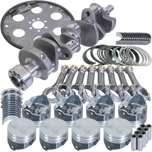 Eagle Chevy 305 1Pc 3.480in Crank 5.700in I-Beam Rods 3.766in Pistons 153 Tooth FP Balanced Assembly - B13101L03053