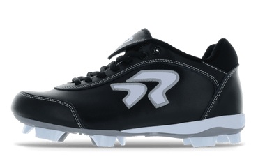Ringor Dynasty 2.0 Cleat. Leather softball cleat. Left outside view. Wide