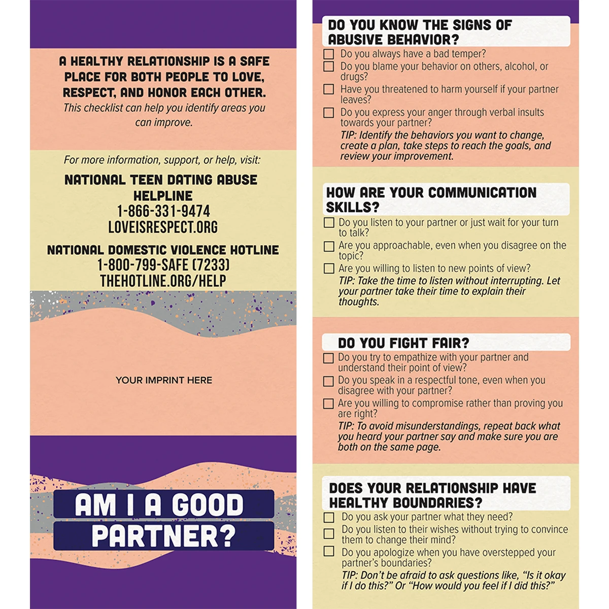 Perfect Partner Checklist Am I A Good Partner Checklist