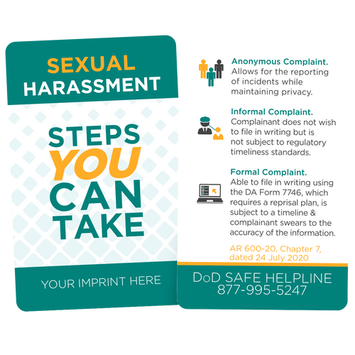 Sexual Harassment Wallet Card Military