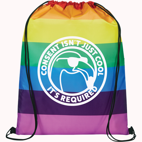 Rainbow Drawstring Cinch Backpack