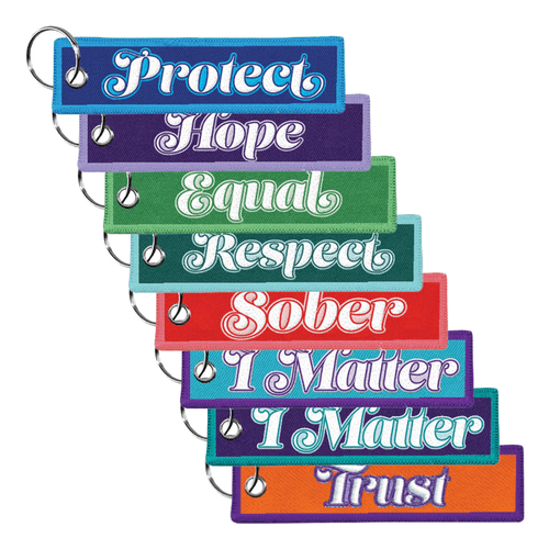 Awareness Embroidered Keychain
