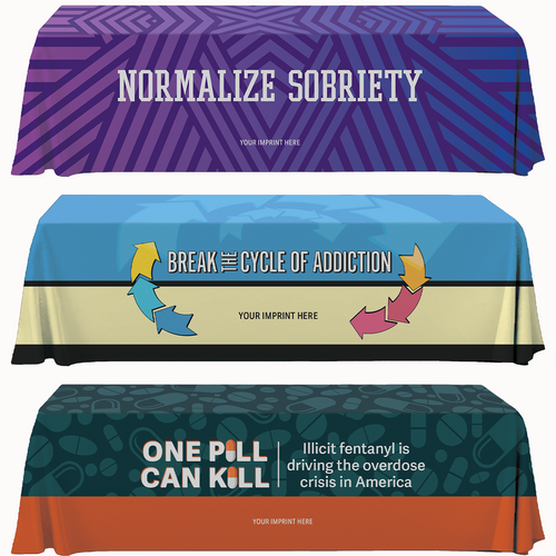 Full-Color Table Throw Substance Misuse