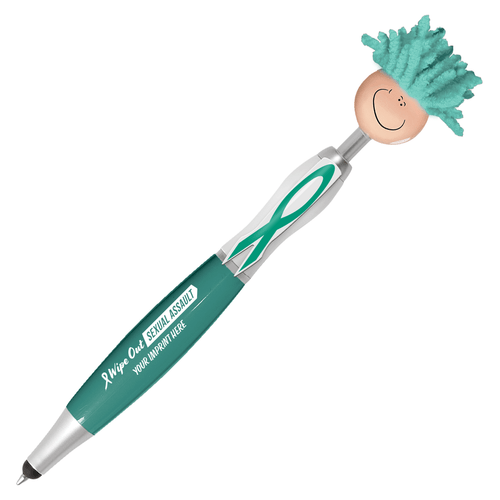 Teal Mop Top Screen Cleaner Stylus Pen