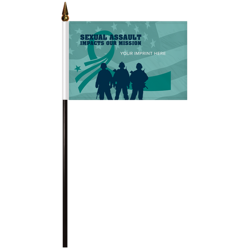 Sexual Assault Awareness Stick Flag 4" x 6"