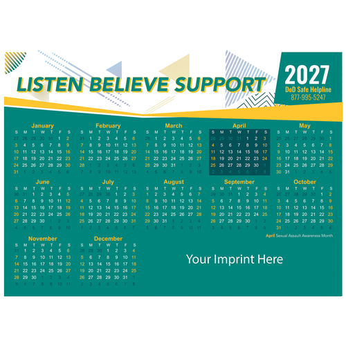 2027 Awareness Calendar Magnet