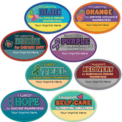 Awareness Sticker Roll Oval