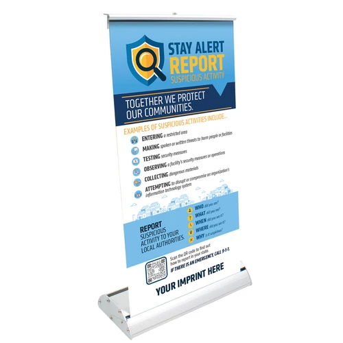 Domestic Terrorism Mini Retract-A-Banner - Military