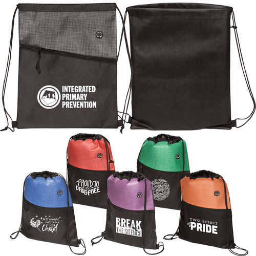 Heathered Drawstring Backpack