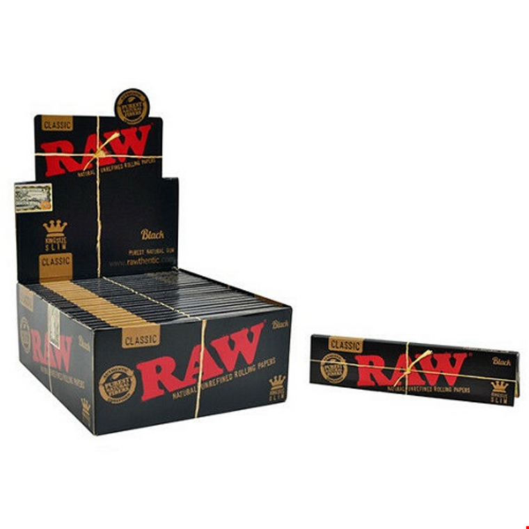 Raw Classic Black Rolling Papers King Slim
