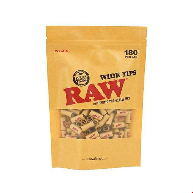 Raw Pre-Rolled Unbleached Tips Bag 180