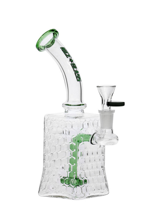 Nice Glass 8.5in Honeycomb Base Bubbler