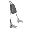 CHROME 97-08 Touring Quick Release Skull Sissy Bar With Pad -  18"