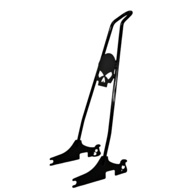 2000-2017 Heritage/Deluxe & 2000-2005 Softail Quick Release Skull Sissy Bar - 18"