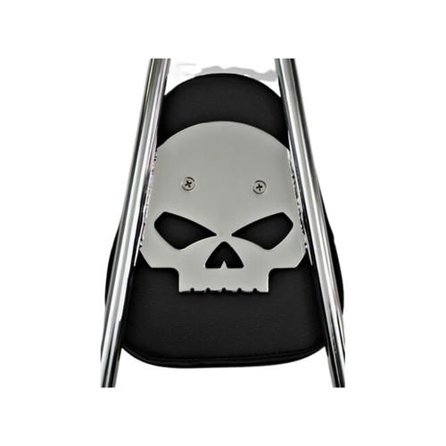 CHROME 97-08 Touring Quick Release SKULL Sissy Bar WITH PAD- 24