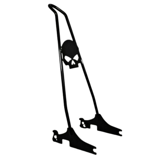 2000-2017 Heritage/Deluxe & 2000-2005 Softail Quick Release Skull Sissy Bar - 18"