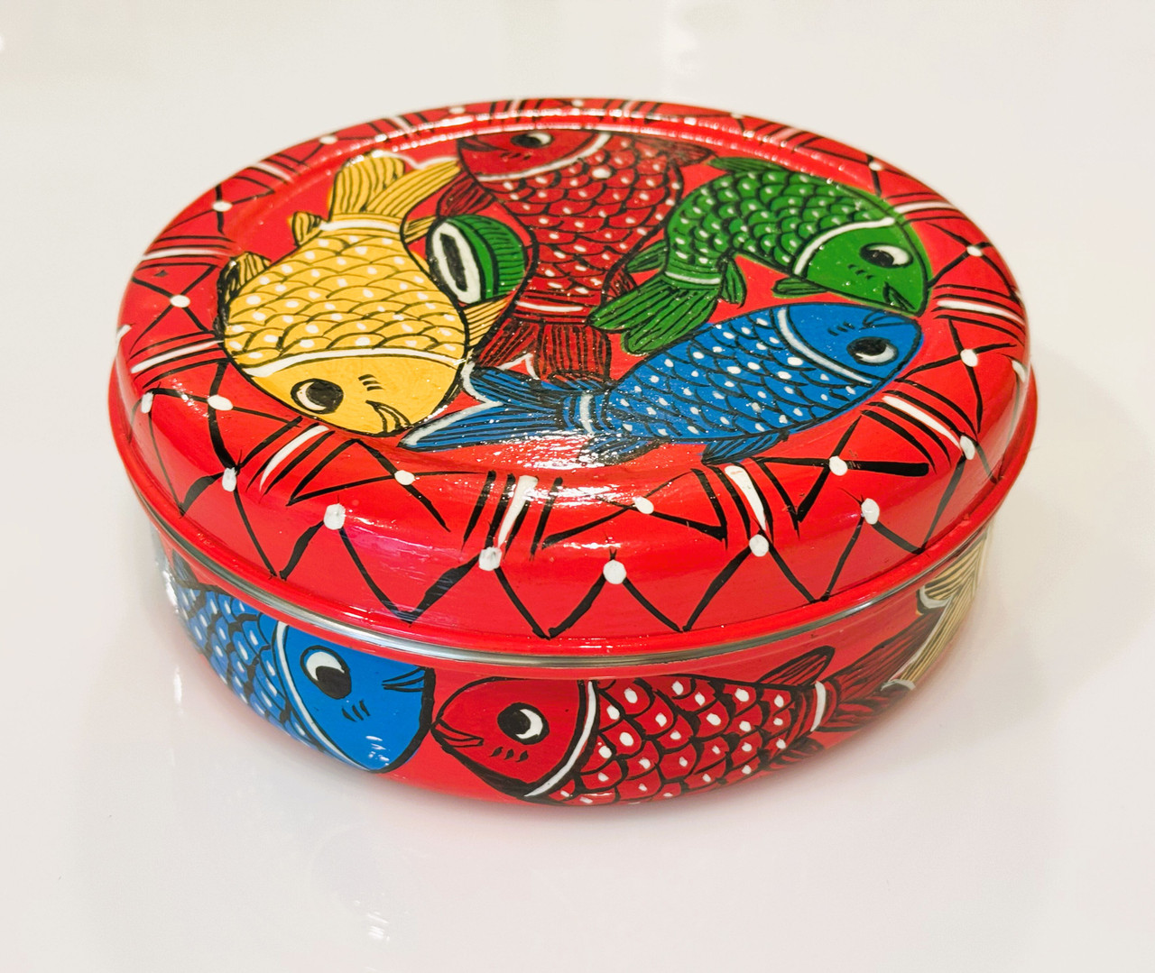 Hand-Painted Indian Spice Box | Pattachitra Tribal Art