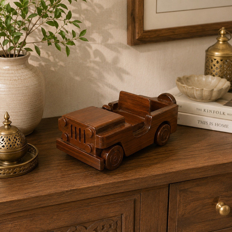 Handcrafted Wooden Jeep – Handmade Wooden Toy Car & Rustic Home Decor Accent