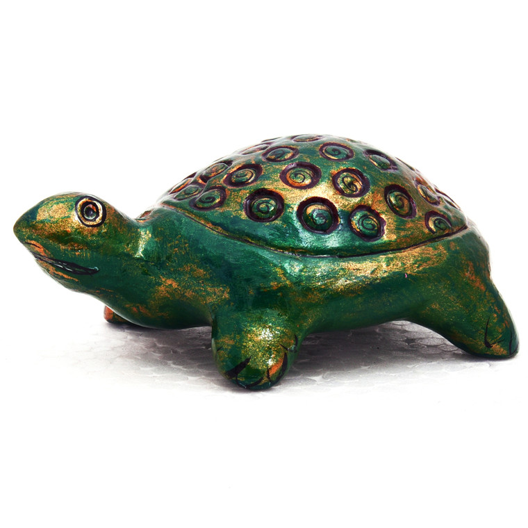 Good luck Paper Mache Turtle - feng shui wish fulfilling turtle