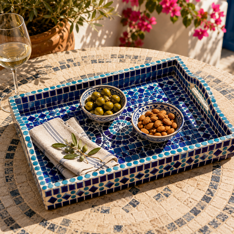 BLUE MOSAIC TRAY