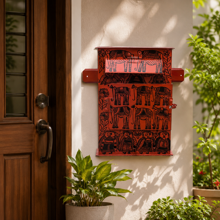 Hathi – The Elephant Parade Hand Painted Folk Art Letter Box