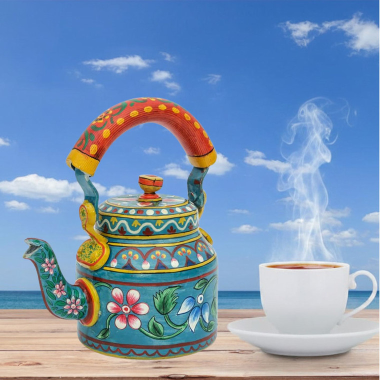 NEELIMA – Hand-Painted Tea Kettle | Aluminium 750 ml
