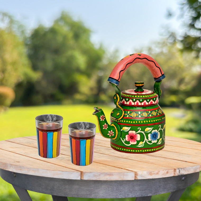 VASANTIKA – Hand-Painted Tea Kettle | Aluminium 750 ml