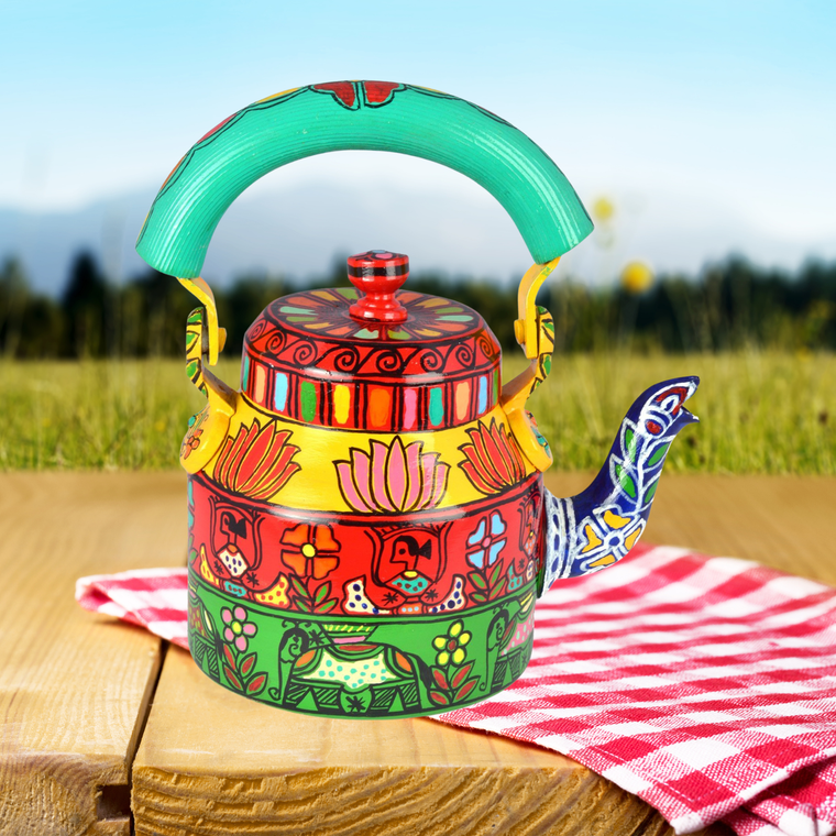 Charming Hand-Painted Teapot for Tea Lovers : MULTICOLORED