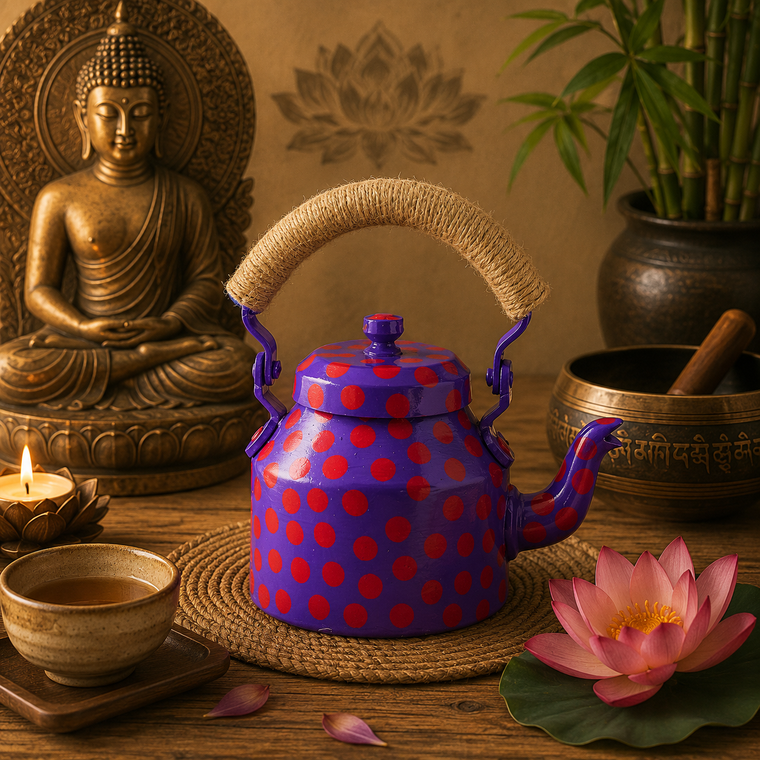 Polka Dot: Purple Hand-Painted Teapot
