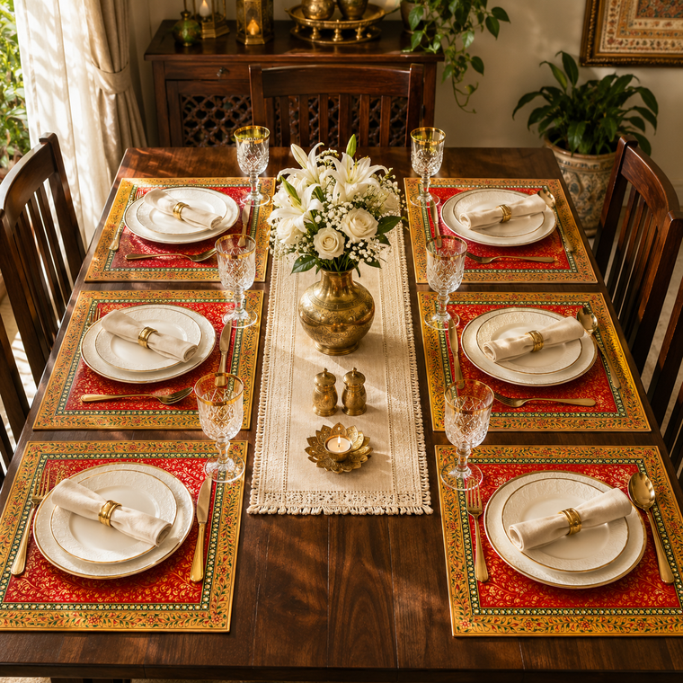 Hand-Painted Dinning Mats – Set of 6 Majestic