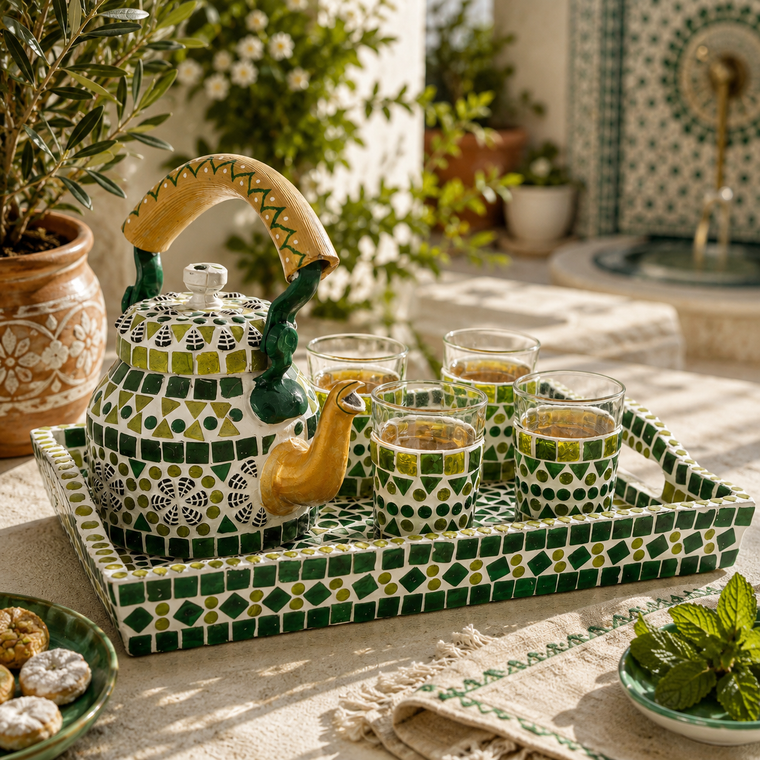 Mosaic Tea set: Green