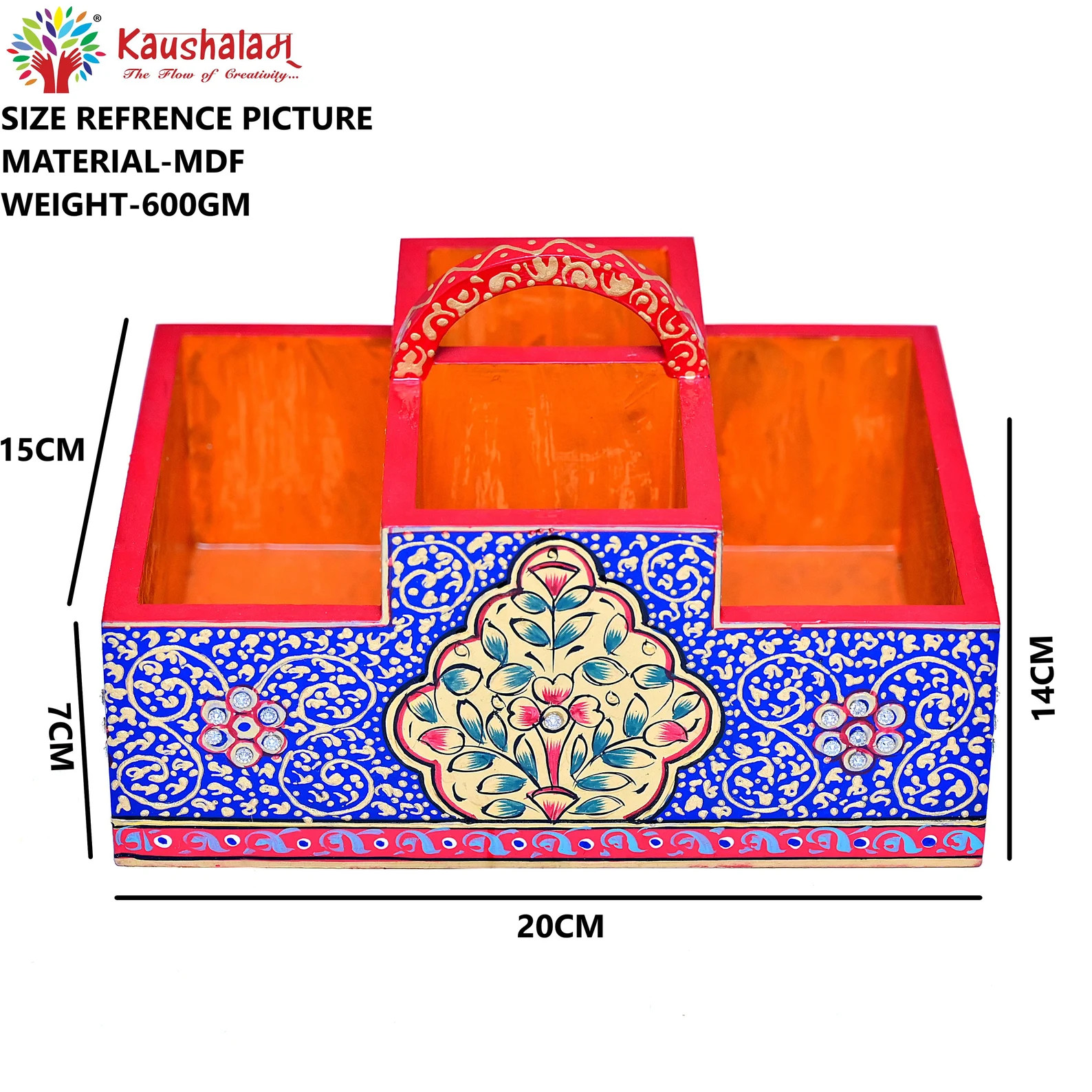 Cutlery Stand : Blue & Gold