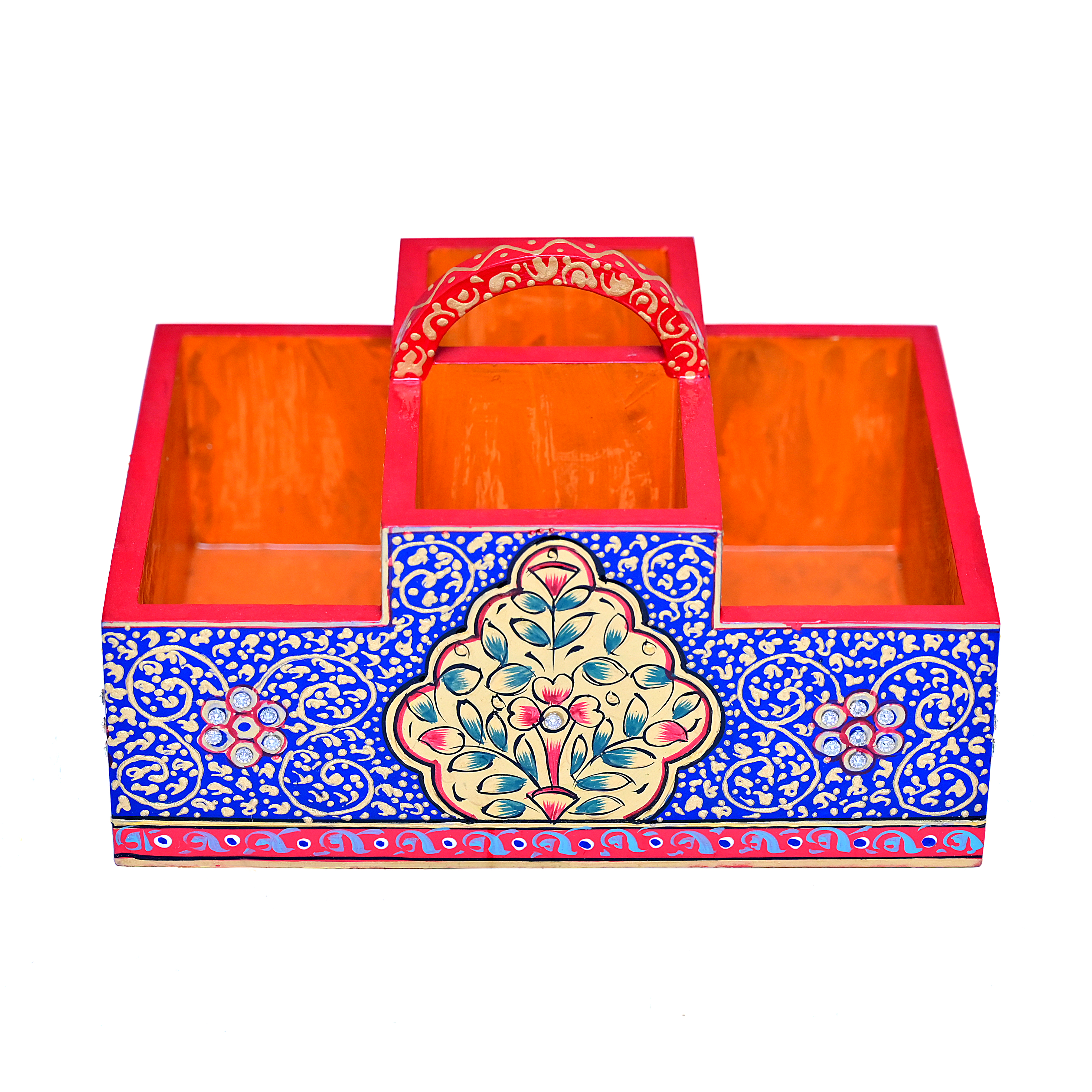 Cutlery Stand : Blue & Gold