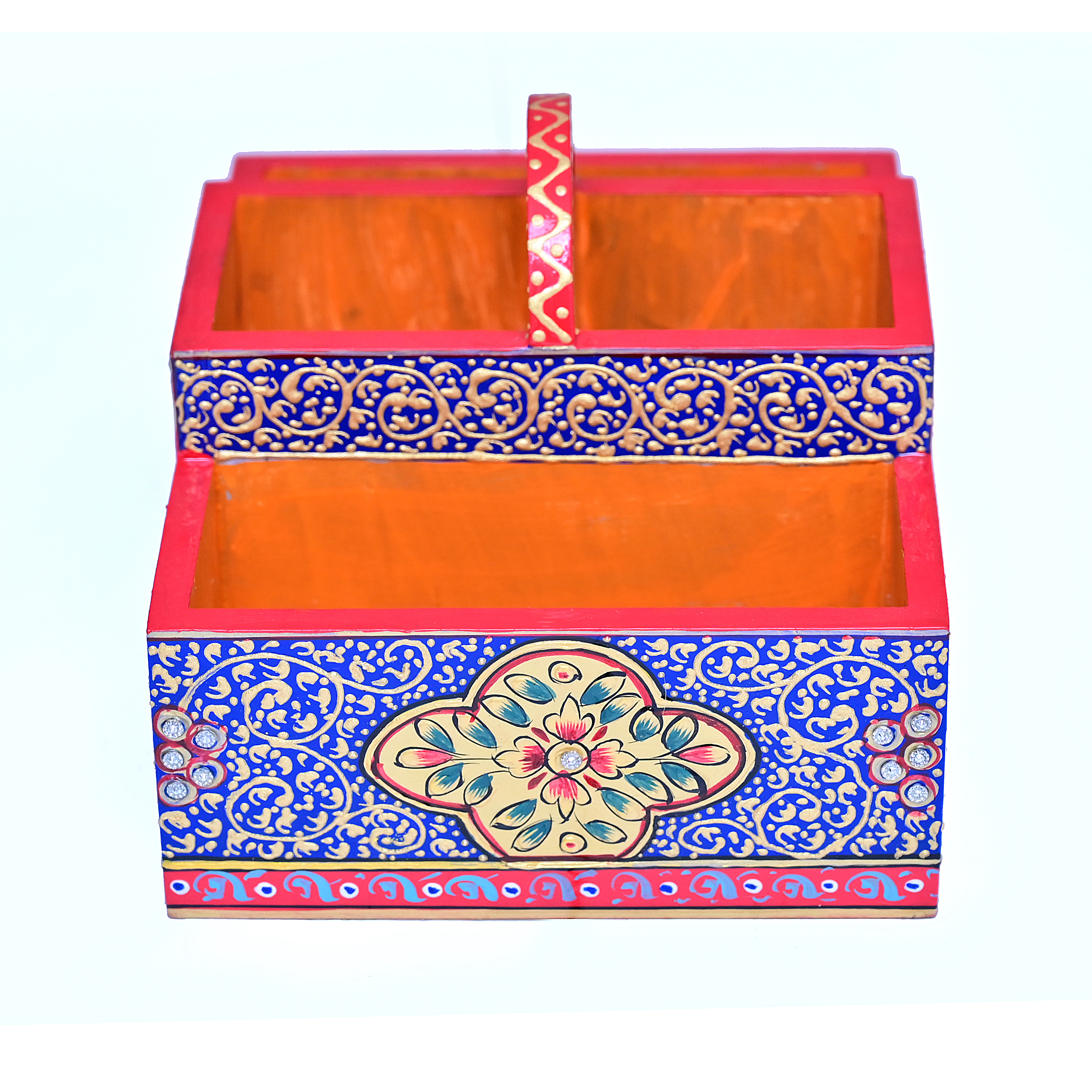 Cutlery Stand : Blue & Gold