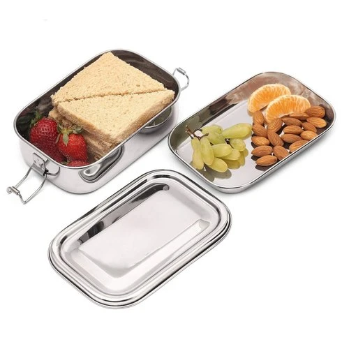Hand Painted Steel Bento Box: Dark Pink Tiffin, Lunch Box