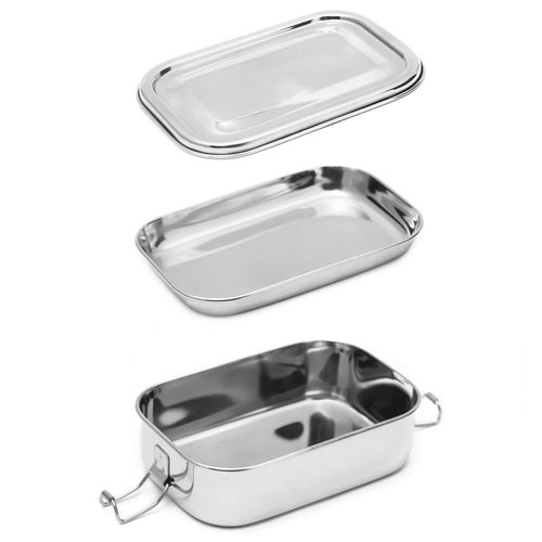 Hand Painted Steel Bento Box: Yellow Floral Tiffin, Lunch Box