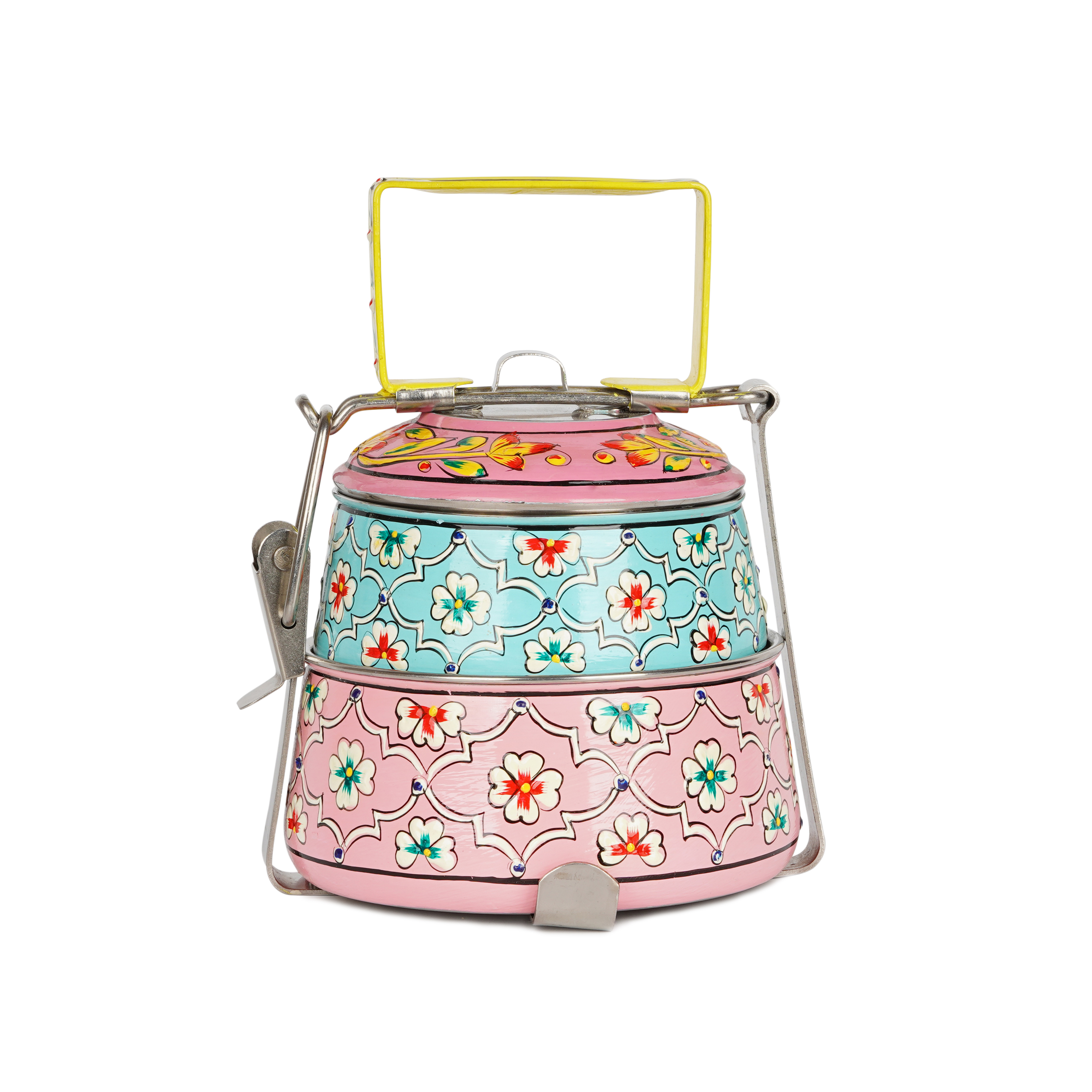 Hand Painted 2  Tier Steel Lunch Box- Habibi Lunch Box