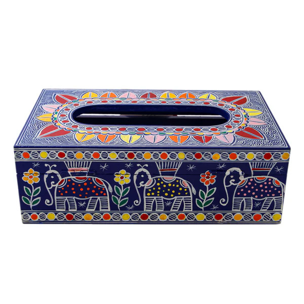 Hand Painted Wooden Tissue Box : Wabi-Sabi