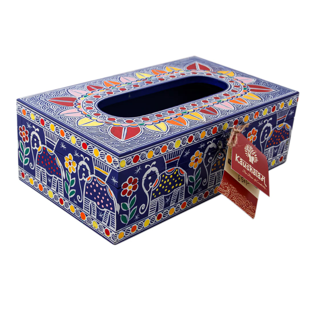 Hand Painted Wooden Tissue Box : Wabi-Sabi