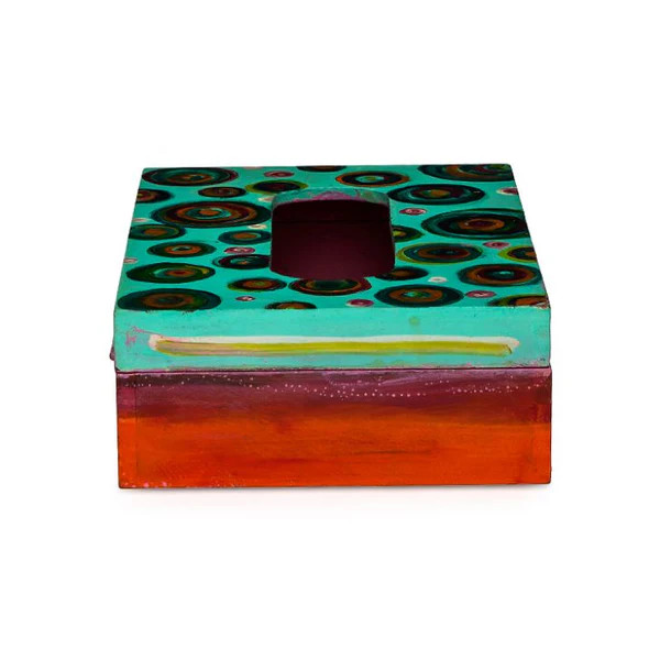 Hand Painted Wooden Tissue Box - Simply Elegant