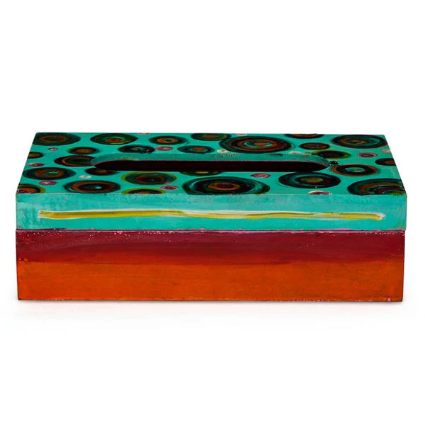 Hand Painted Wooden Tissue Box - Simply Elegant