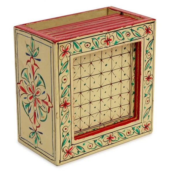 hand Painted Coasters - Elegant White, Mughal Art