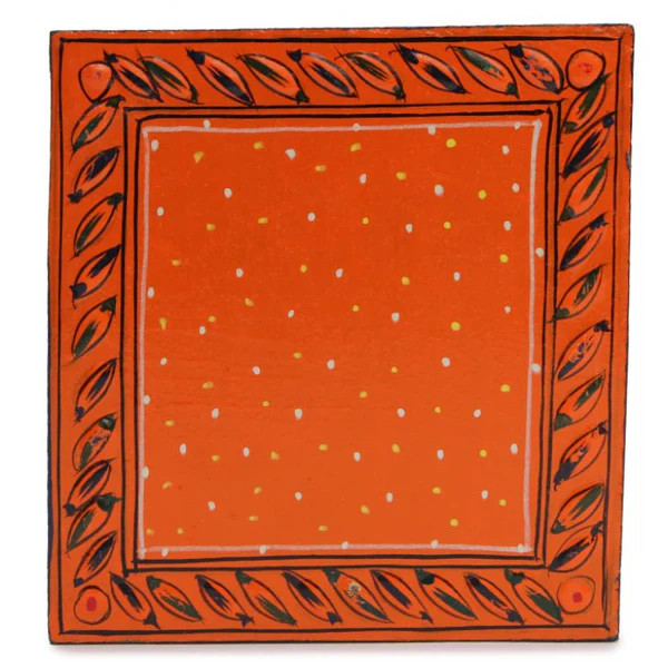 Hand Painted Coasters - Radish Orange , Mughal Art