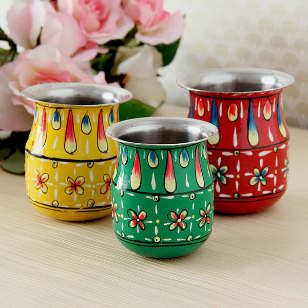 Kalash Set of 3 Small Puja Pots Kalash Set of 3 Small Puja Pots