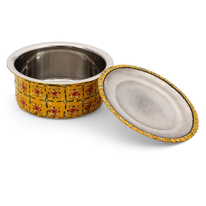 Serving Bowls set of 3 Containers with lids: Gold , Yellow, Red