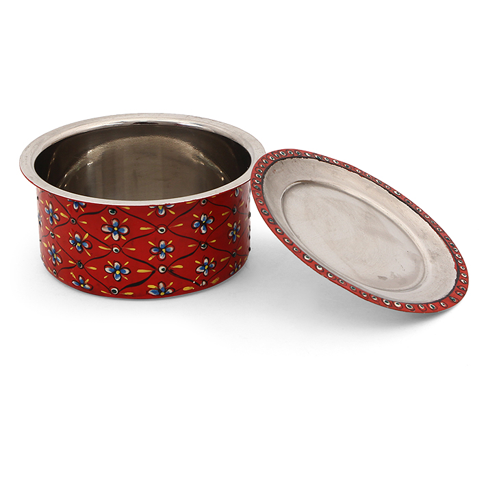 Serving Bowls set of 3 Containers with lids: Gold , Yellow, Red